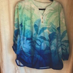 Alfred Dunner 3/4 sleeve with ruching sleeves and sides